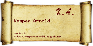 Kasper Arnold névjegykártya