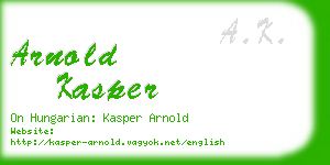 arnold kasper business card